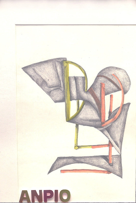 3D Bleistiftkonstruktion DIN A3 mit Textmarker